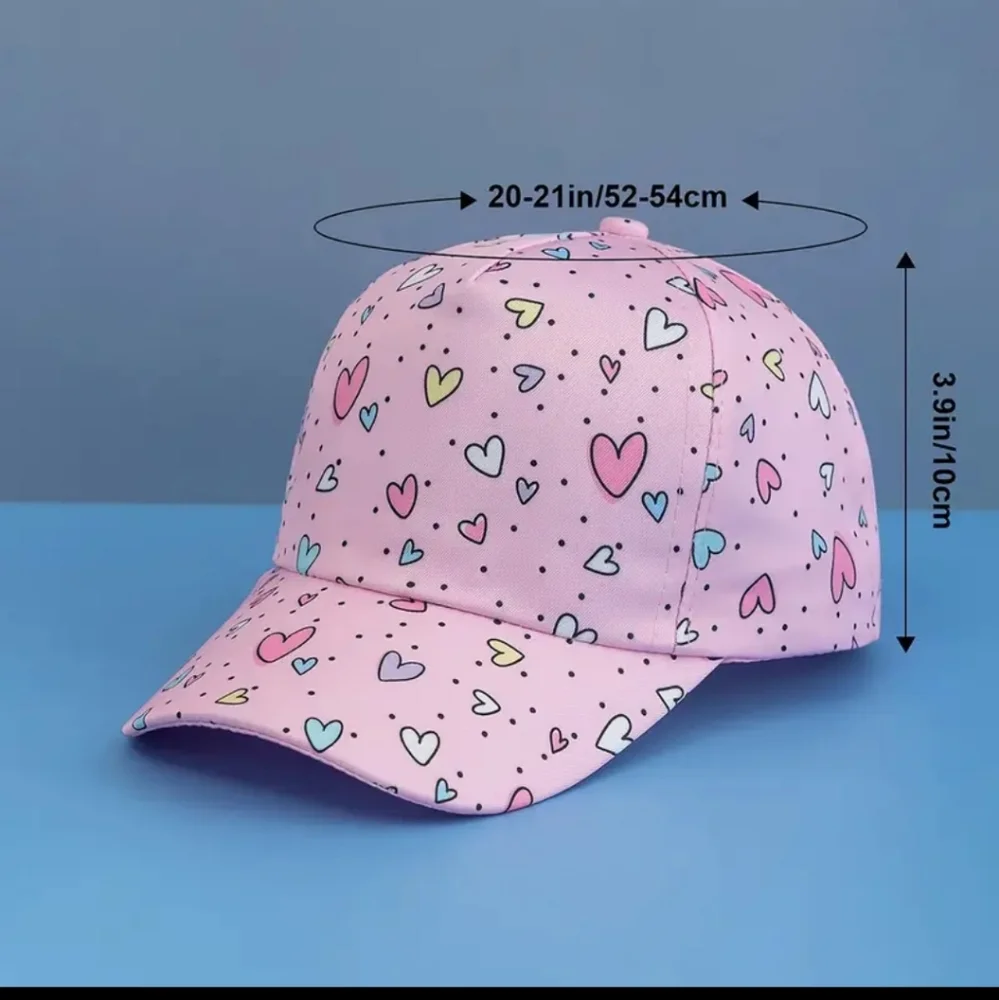 Pink Hearts Baseball Cap Girl